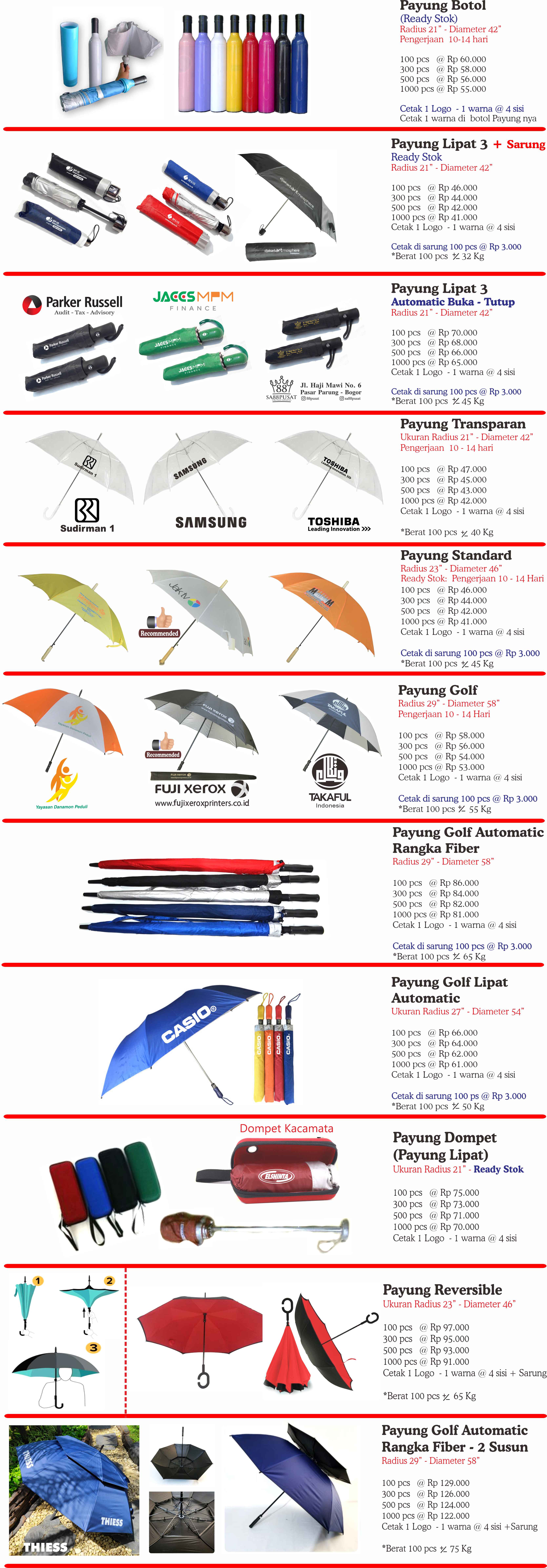 Harga Payung